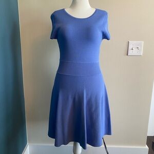 Ann Taylor Blue Fit and Flare Midi Dress